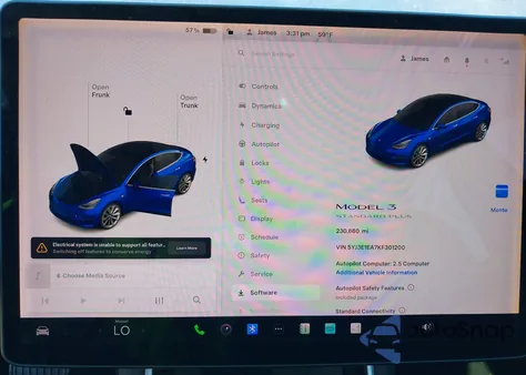 2019 Tesla Model 3 Long Range/Mid Range/Standard Range/Standard Range Plus z USA, uszkodzony, nr VIN 5YJ3E1EA7KF301200